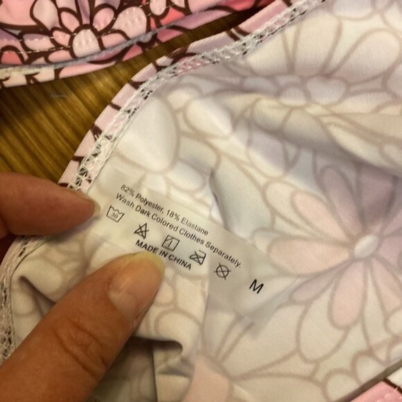 SHEIN Floral Print Ring Linked Halter Bikini Swimsuit (Size Medium) NEW - Picture 6 of 7